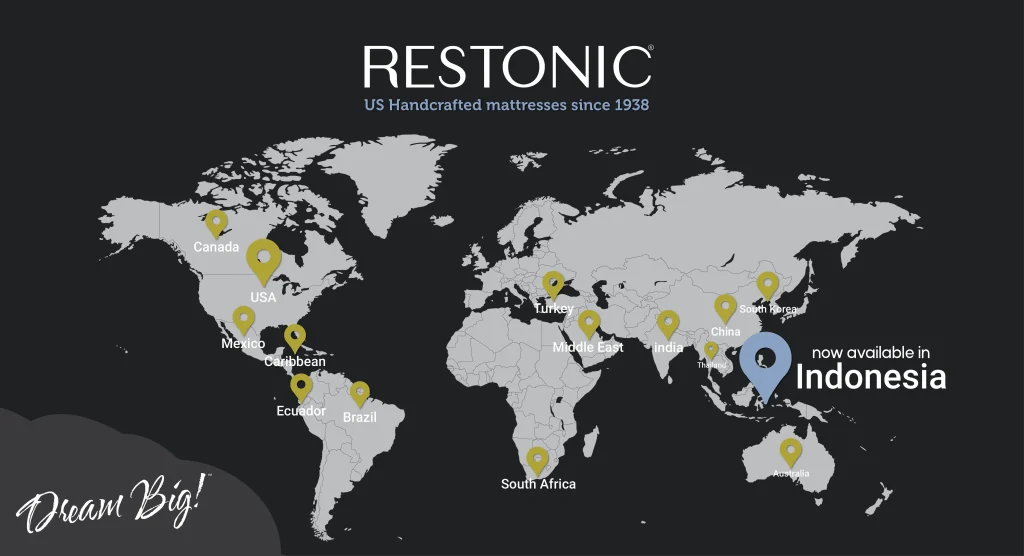 Now restonic available in indonesia logo